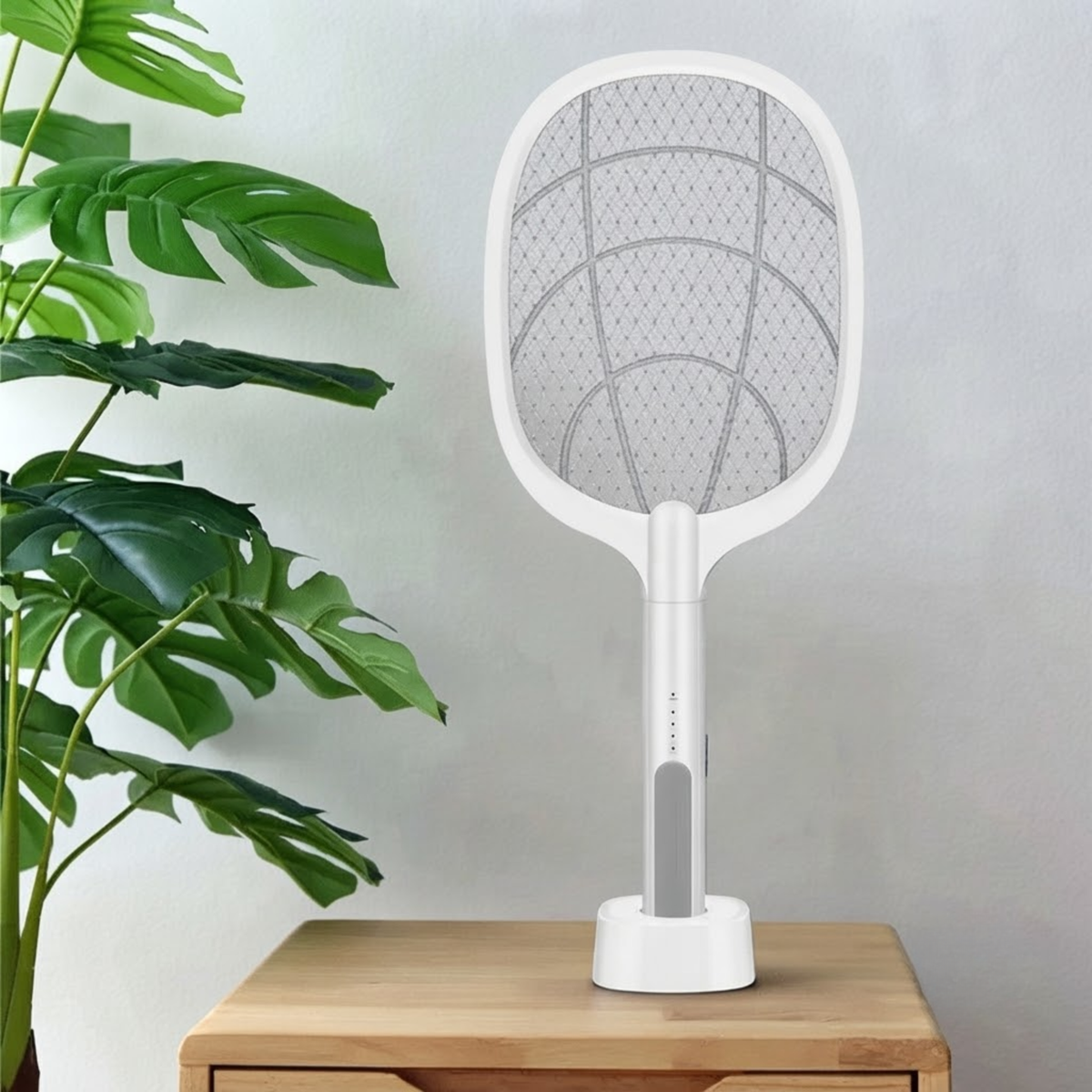 2-in-1 Rechargeable Electric Mosquito Killer Racket with LED Night Lamp | Electric Fly Swatter